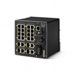 Cisco Industrial Ethernet 2000 Series - Switch - Managed - 16 x 10/100 (PoE+) + 2 x combo Gigabit SFP - DIN rail mountable - PoE+
